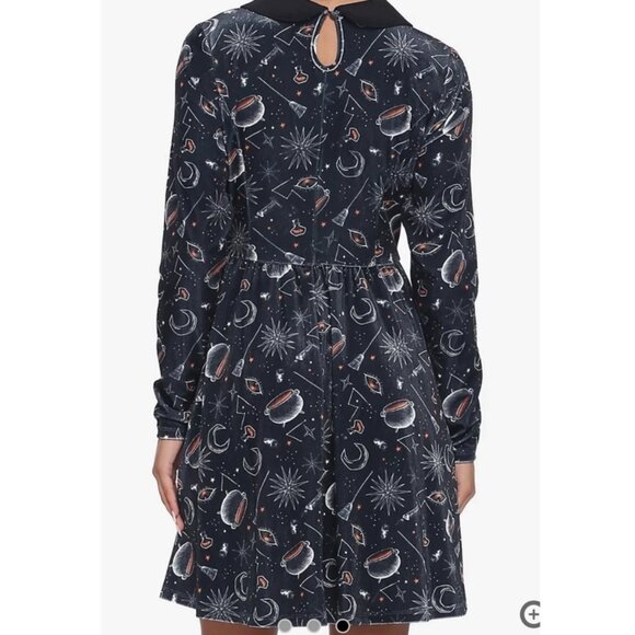 Her Universe Disney Hocus Pocus Symbols Collar Dress, Size Large - Picture 3 of 15